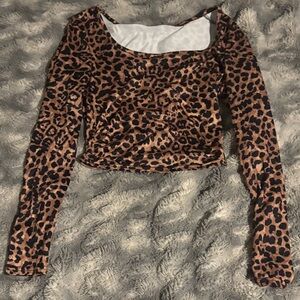 Leopard Print Long Sleeve Women's Top